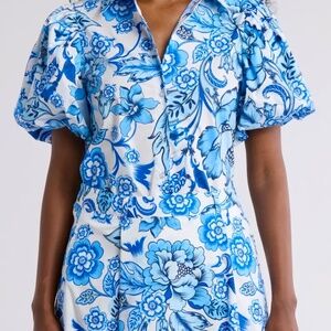 NWT Floral shirt + skirt Set -  button up &  matching maxi skirt set Size S